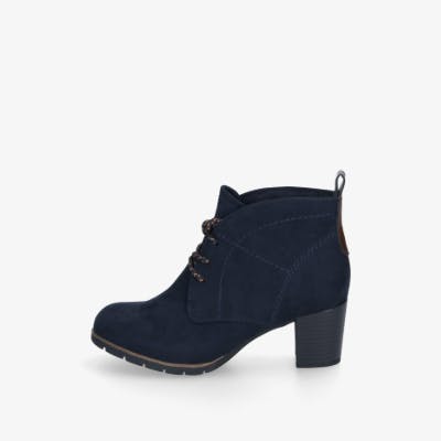 Seitenansicht blauer Schnürstiefel Damen