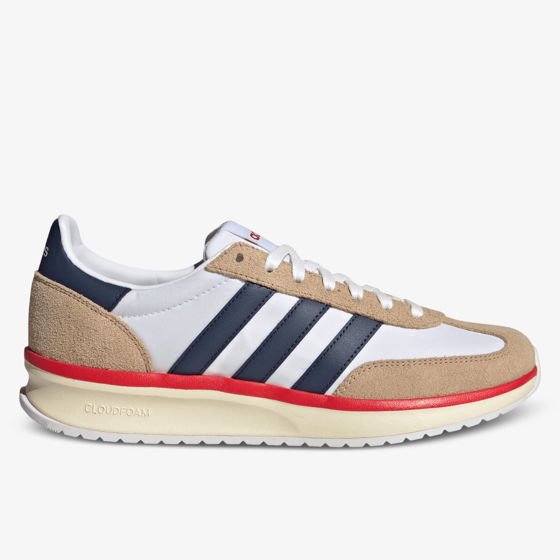 Stylischer Sneaker mit seitlicher Ansicht, bequeme Passform und modernem Design mit kontrastierenden Streifen